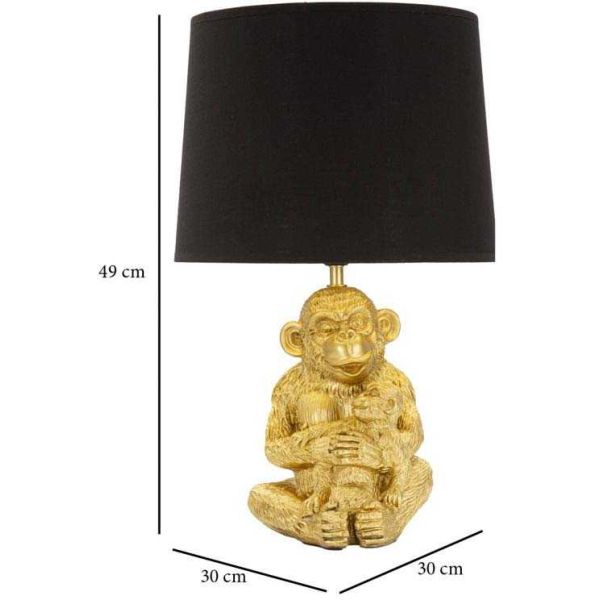 Lampe à poser en métal doré Monkey mum 30 x 49 cm - 6