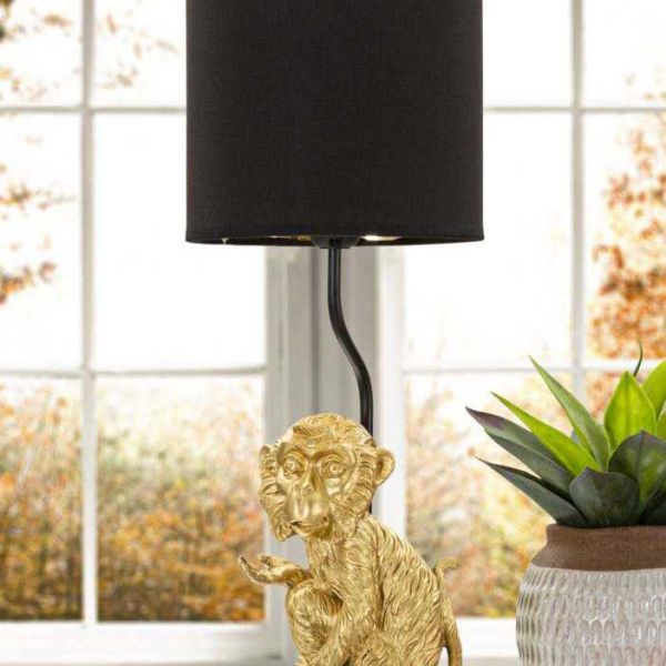 Lampe à poser en métal doré Monkey 20 x 51.5 cm - MAURO FERRETTI