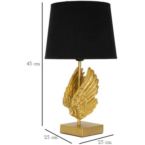 Lampe à poser en métal doré Wings 25 x 45 cm - MAU-0500