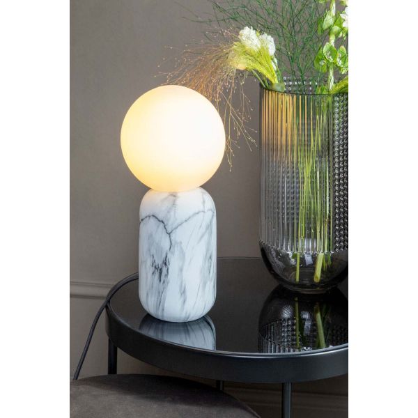 Lampe à poser en métal effet marbre Gala - LEITMOTIV
