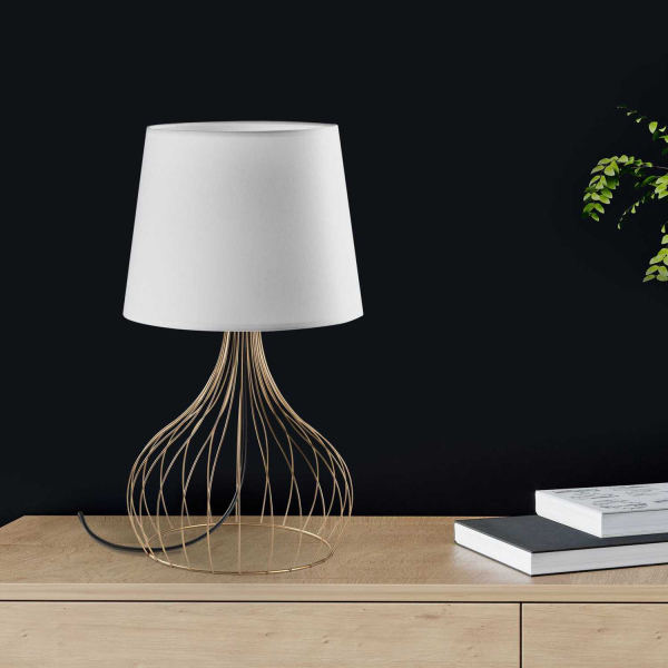 Lampe à poser en métal et tissu Telıs - HANAH HOME