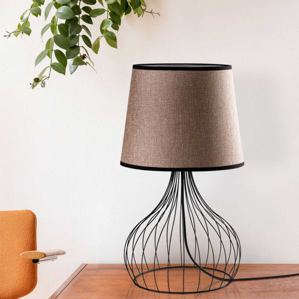 Lampe à poser en métal et tissu Telıs - HANAH HOME