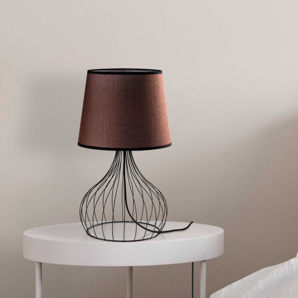 Lampe à poser en métal et tissu Telıs - HANAH HOME