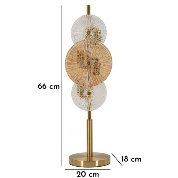 Lampe à poser en métal et verre 20 x 18 x 66 cm Osaka - MAU-0707