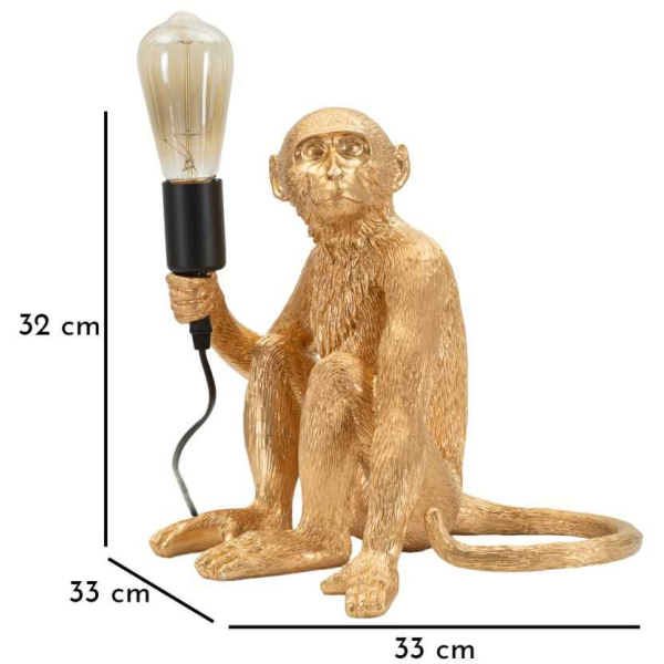Lampe à poser en polyrésine Monkey 33 x 33 x 32 cm - MAU-0715