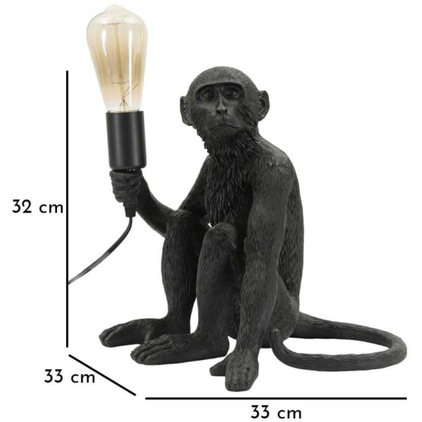 Lampe à poser en polyrésine Monkey 33 x 33 x 32 cm - MAU-0714