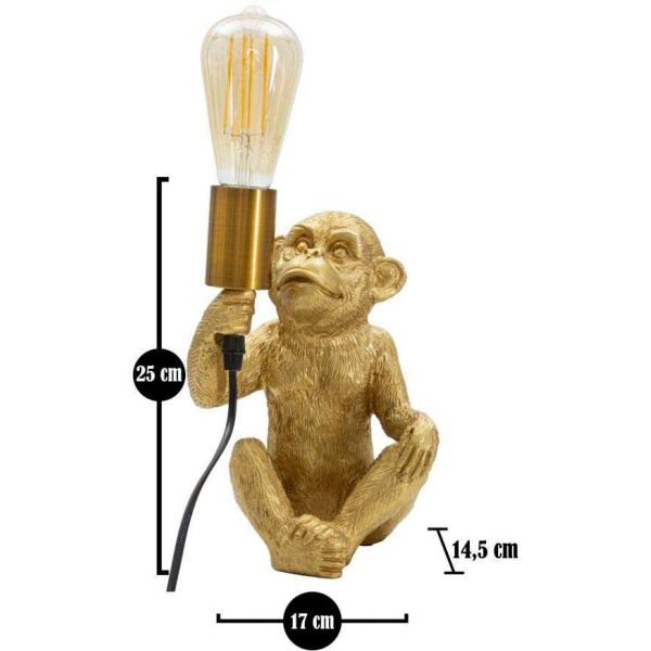 Lampe à poser en polyrésine Monkey 17 x 14.5 x 25 cm - MAU-0218