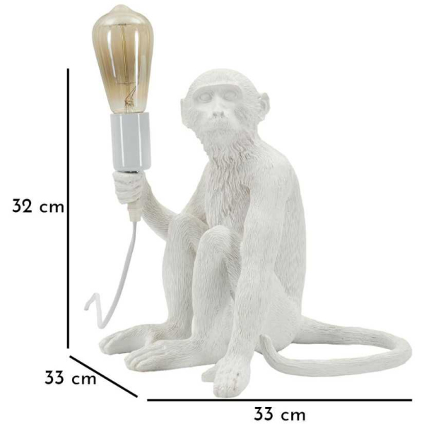 Lampe à poser en polyrésine Monkey 33 x 33 x 32 cm - MAU-0713