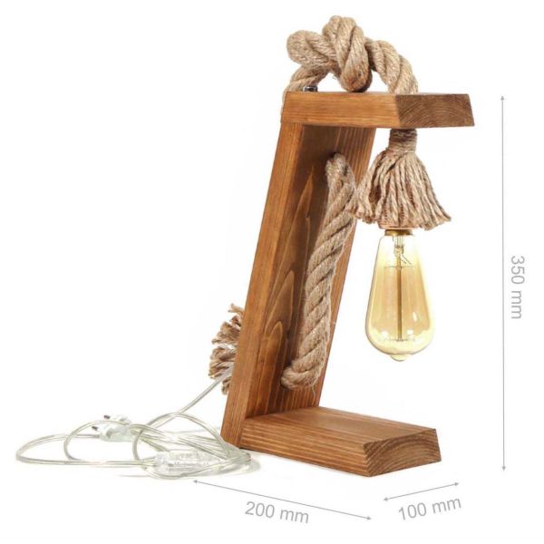 Lampe à poser en sapin et jute Kitt - ASI-0896