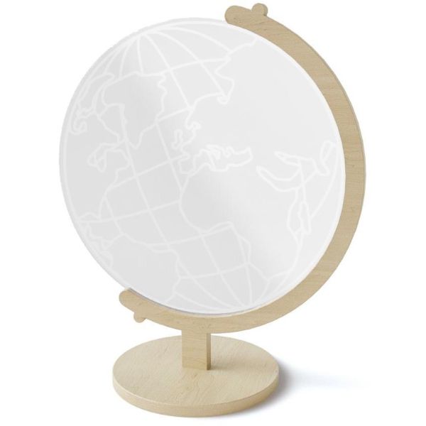 Lampe à poser support bois et plaque plexi led World