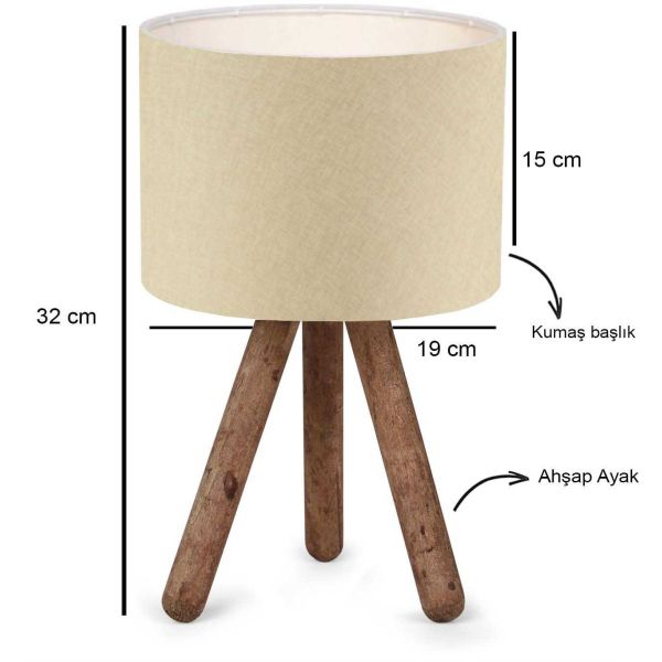 Lampe à poser en bois et tissu Carla - ASI-0889