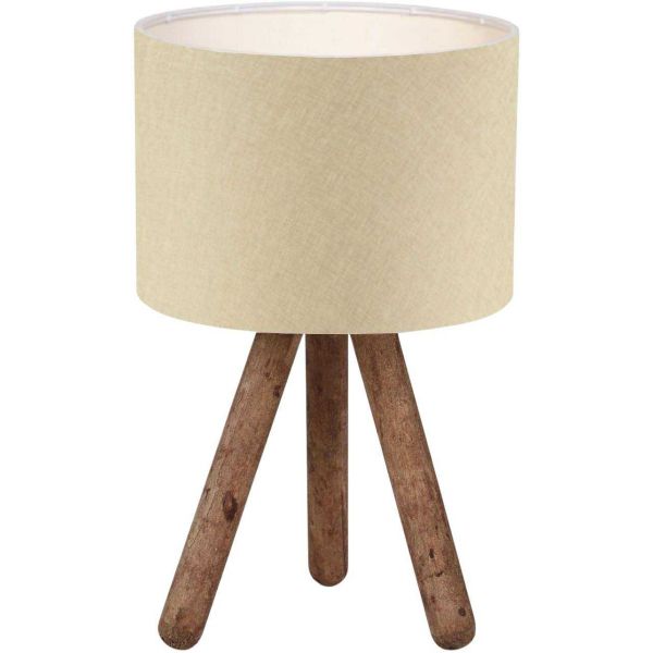 Lampe à poser en bois et tissu Carla
