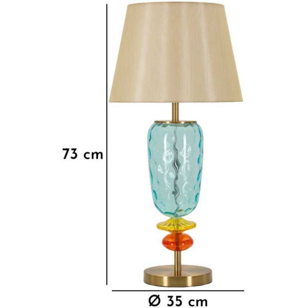 Lampe à poser en verre et métal Colorful 35 x 73 cm - MAU-0710