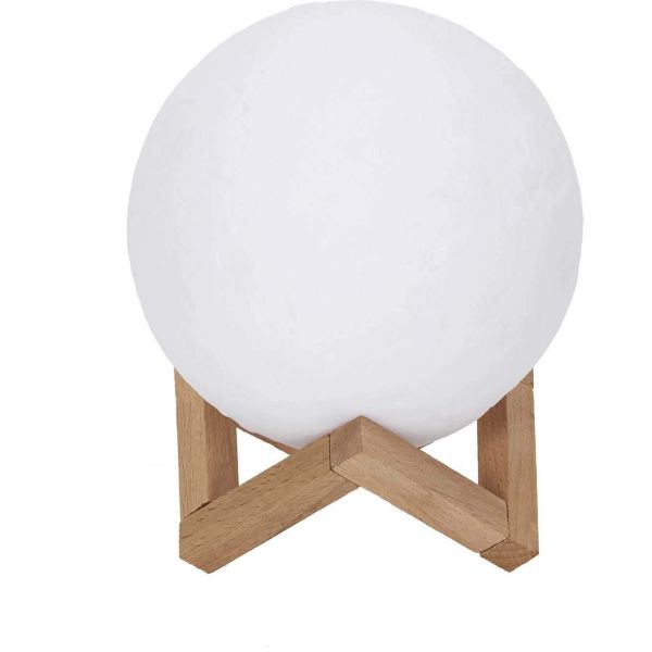 Lampe ronde avec support en bois Lune - CMP-4509