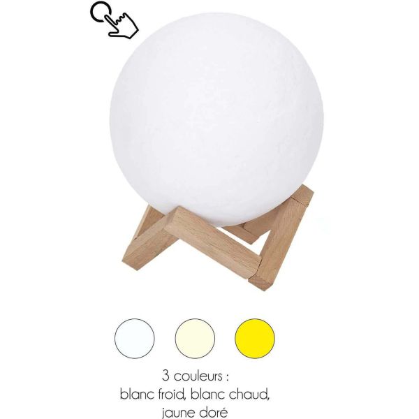 Lampe ronde avec support en bois Lune - 16,90