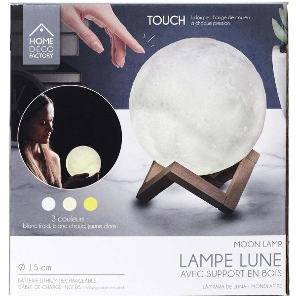 Lampe ronde avec support en bois Lune - 5