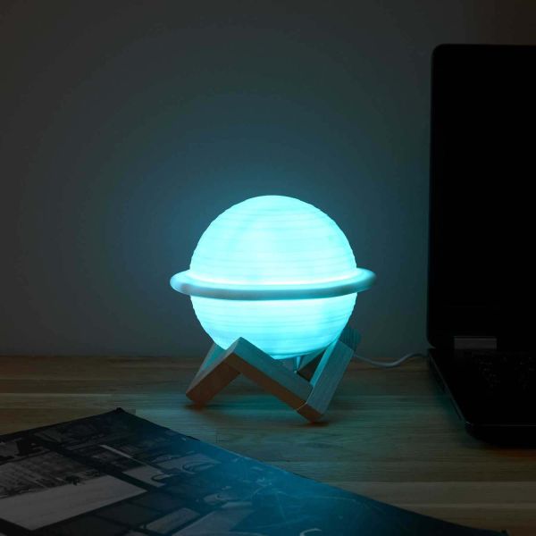 Lampe ronde avec support en bois Saturne - 7