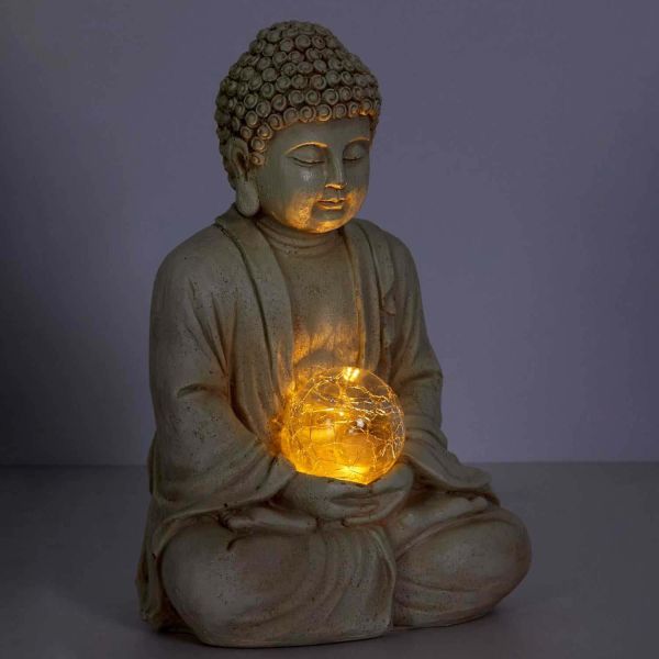 Lampe solaire en résine Bouddha - 23,90