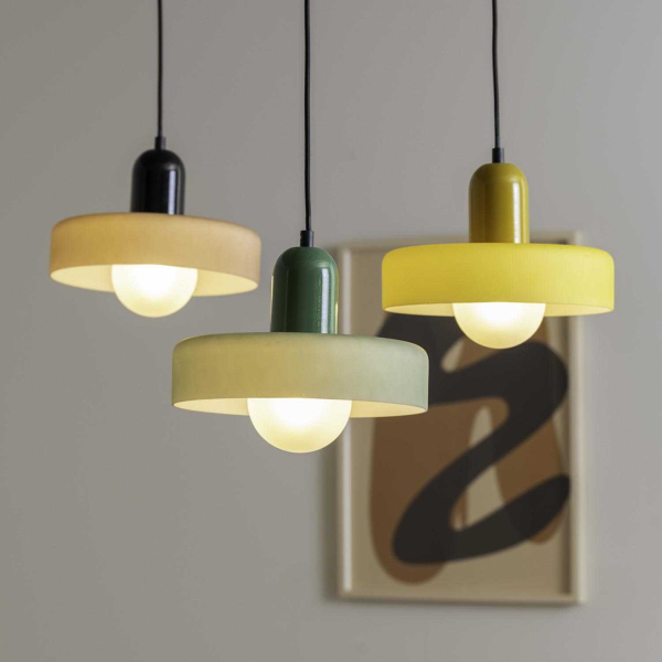 Lampe suspendue en verre Opaco Grato