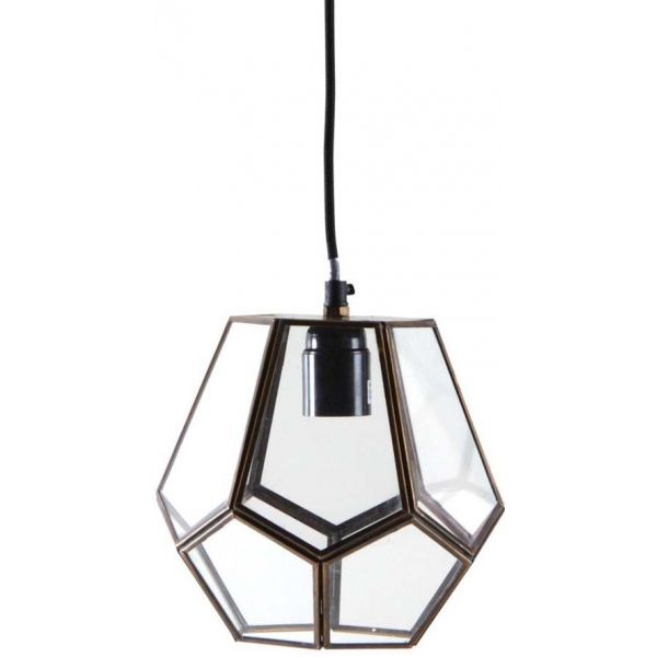 Lampe suspension laiton et verre