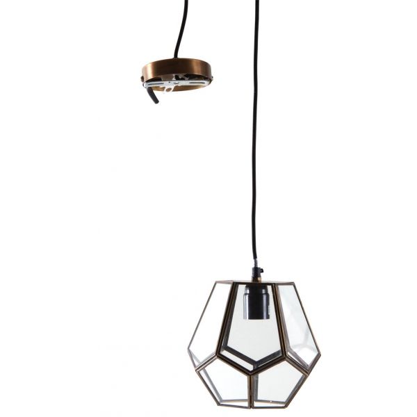 Lampe suspension laiton et verre - AUBRY GASPARD