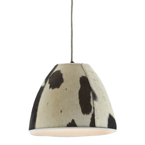 Lampe suspension en peau de vache et métal - 5