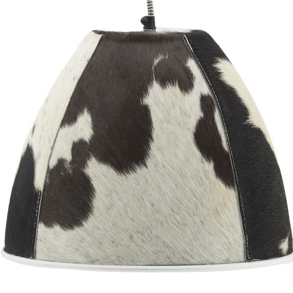 Lampe suspension en peau de vache et métal - AUB-5434