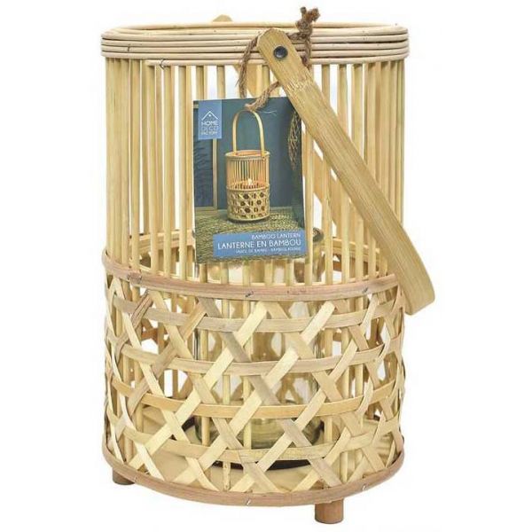 Lanterne en bambou tressé 22 x 55 cm - 5