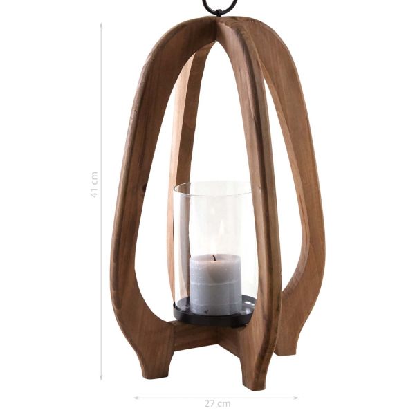 Lanterne en bois et en verre - 39,90