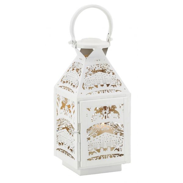 Lanterne carrée en métal blanc - 5