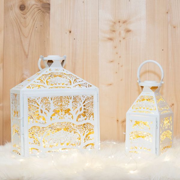 Lanterne carrée en métal blanc - AUBRY GASPARD