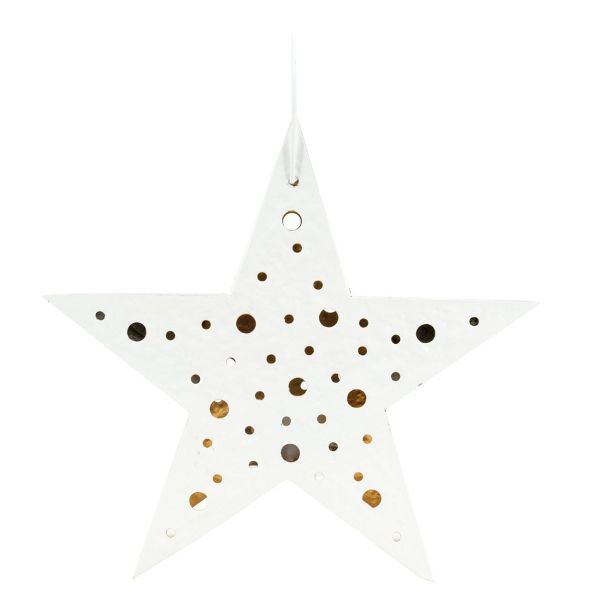 Lanterne étoile métal blanc - 7