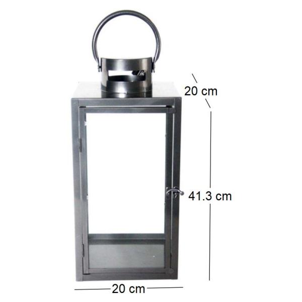 Lanterne en fer anthracite et verre - ESS-1604