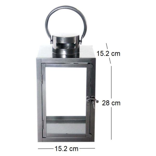 Lanterne en fer anthracite et verre - ESS-1603