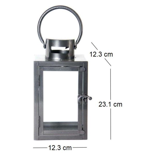 Lanterne en fer anthracite et verre - ESS-1602