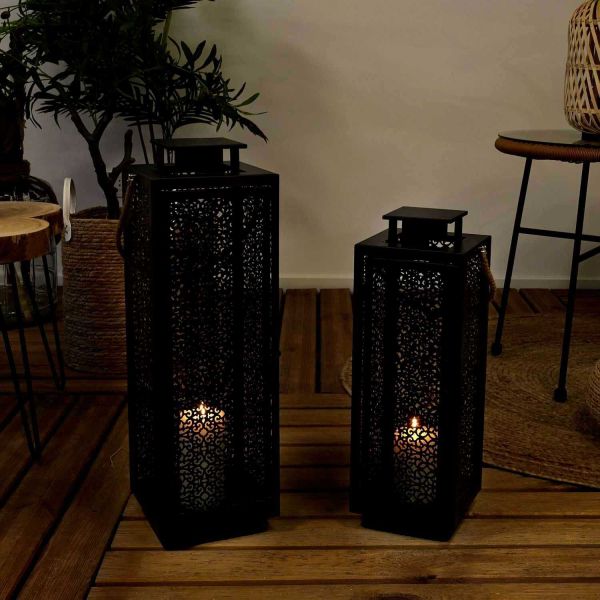Lanterne en métal ajouré (Lot de 2) - 8