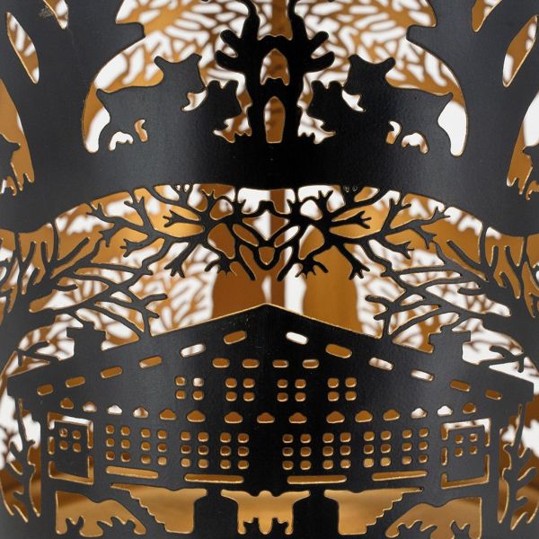 Lanterne en métal laqué intérieur doré - 5