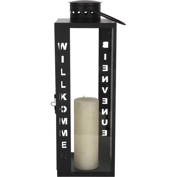 Lanterne en métal et verre 15 x 15 x 45 cm Welcome - FANCY FLAMES