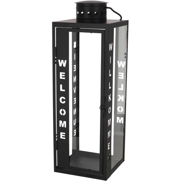 Lanterne en métal et verre 15 x 15 x 45 cm Welcome - ESS-1970