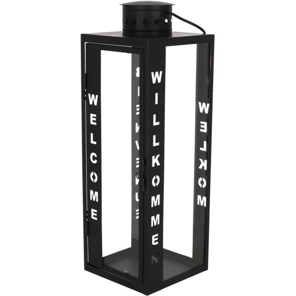 Lanterne en métal et verre 15 x 15 x 45 cm Welcome - 26,90