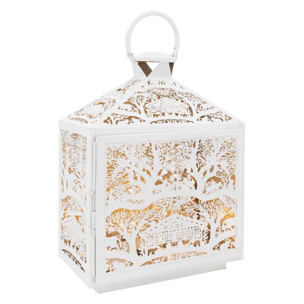 Lanterne rectangulaire en métal blanc - AUBRY GASPARD