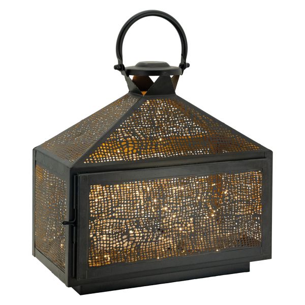 Lanterne rectangulaire en métal noir - 49,90