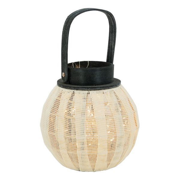 Lanterne ronde en bois et coton