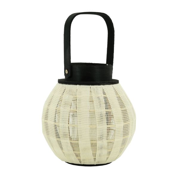 Lanterne ronde en bois et coton