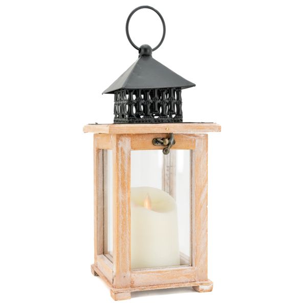 Lanterne de table en pin naturel - 6