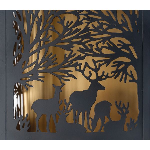 Lanternes en métal noir Maison Cerf (lot de 2) - 125