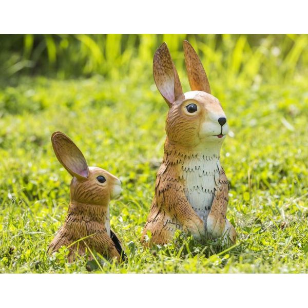 Lapin assis sur ses pattes arrières en métal 37 cm - FOUNTASIA