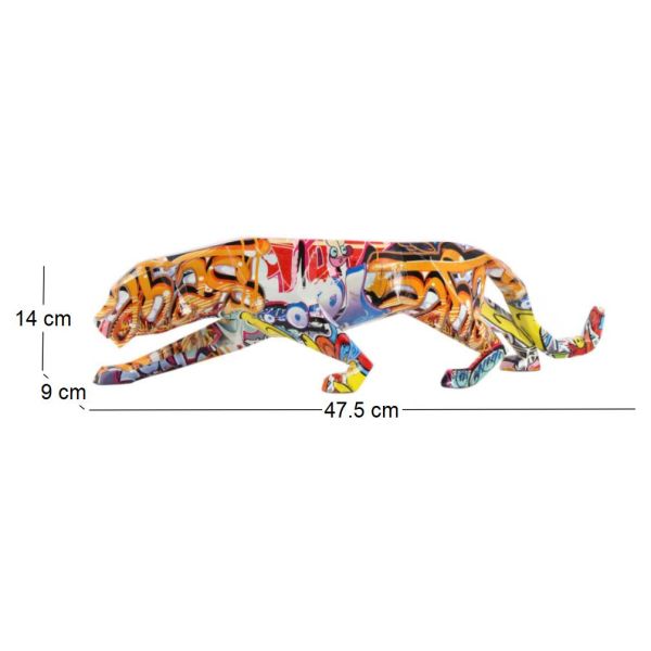 Léopard en résine Graffiti 47 x 9 x 14 cm - SIG-0168