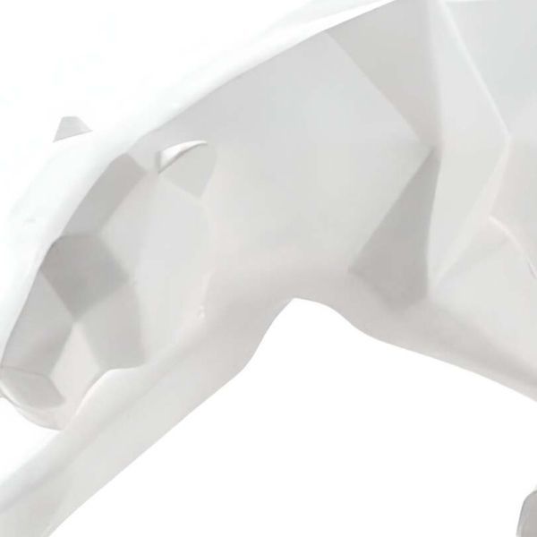 Léopard en résine blanche origami - AUB-3521