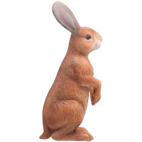 Lievre brun debout en résine 6x16x15 cm - Farmwood animals